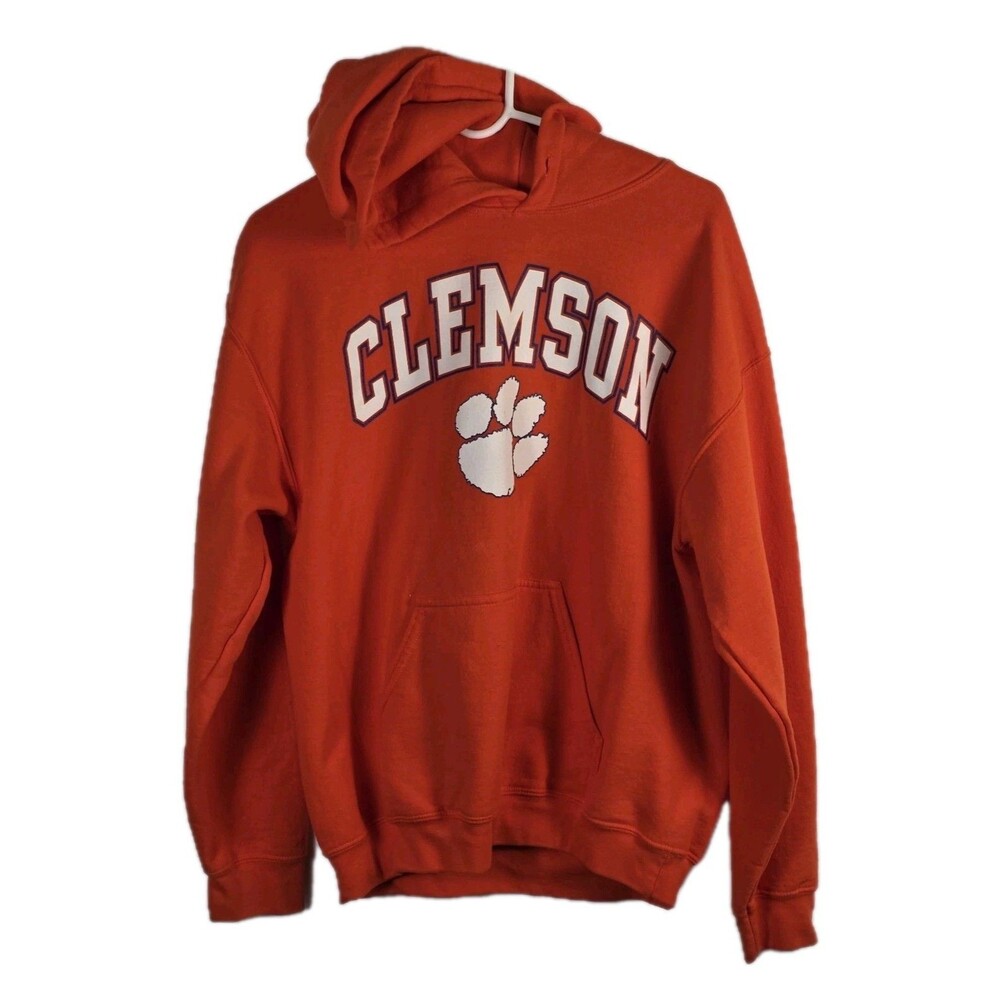 Clemson Tigers Men's Medium  Orange Hoodie‎ Sweatshirt * Missing Hoodie String*